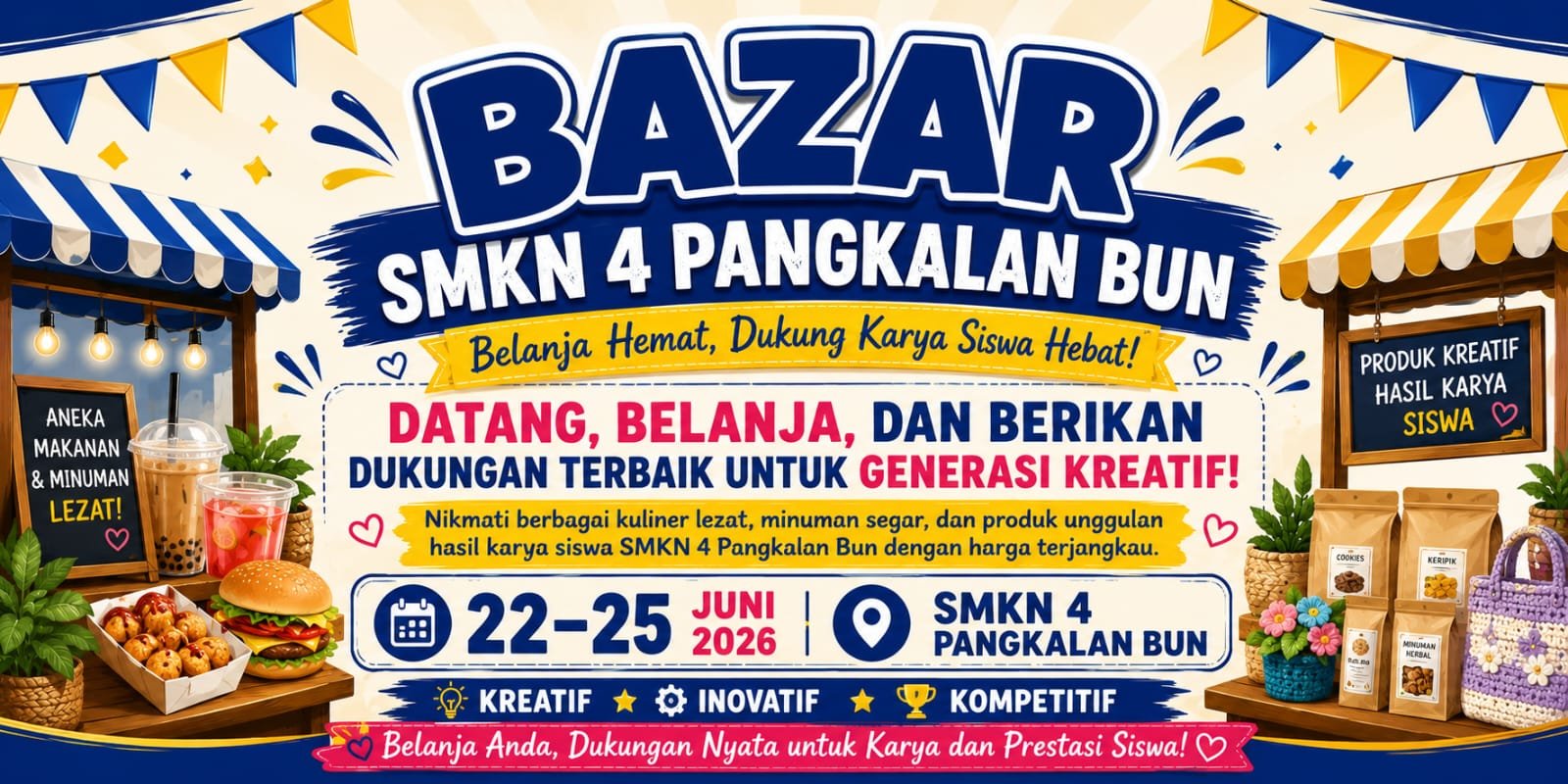 Kreatif dan Mandiri! Kemeriahan Bazar Kewirausahaan SMK Negeri 4 Pangkalan Bun, Siswa Unjuk Gigi Jadi Pengusaha Muda