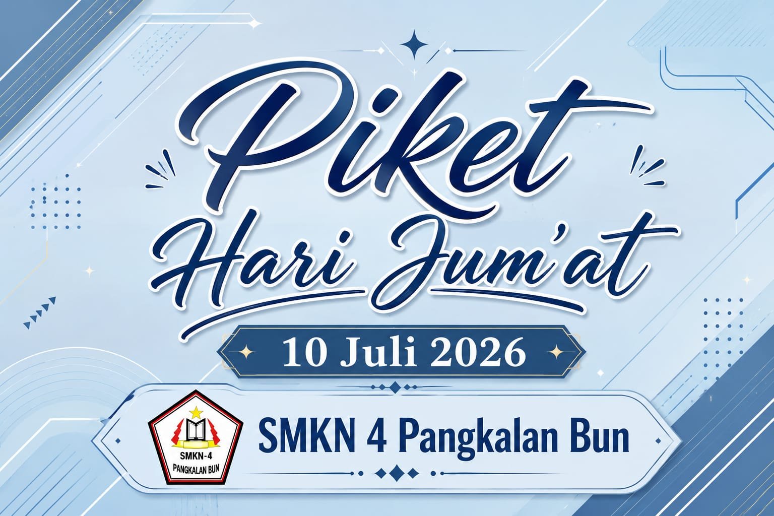 Sambut Akhir Liburan dengan Senyum Ceria, Guru SMKN 4 Pangkalan Bun Tetap Semangat Piket Jum’at