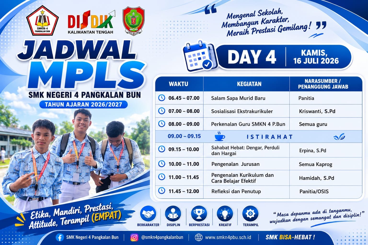 Memasuki Hari Ke-4 MPLS, Peserta Didik Baru SMKN 4 Pangkalan Bun Kenali Ekstrakurikuler, Jurusan, hingga Kurikulum