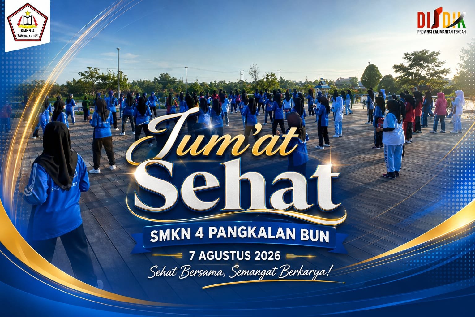 Menjaga Kebugaran dan Kebersamaan, SMKN 4 Pangkalan Bun Laksanakan Senam Sehat Jumat Pagi