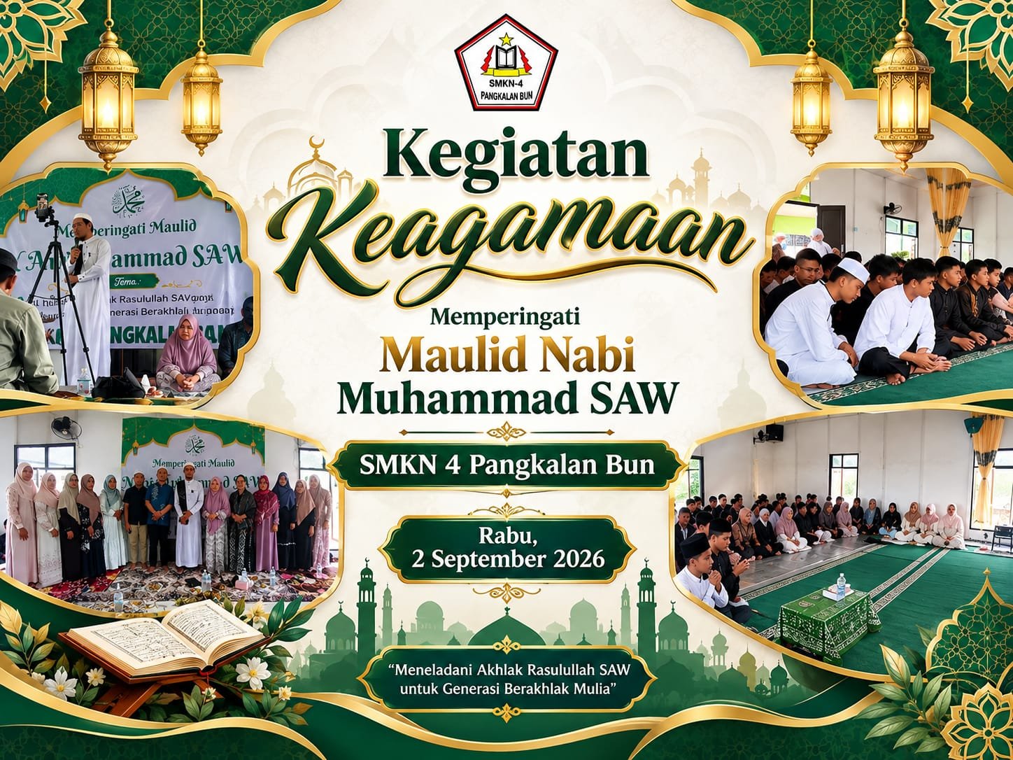 Memperingati Maulid Nabi Muhammad SAW 1448 H, SMKN 4 Pangkalan Bun Ajak Siswa Meneladani Akhlak Rasulullah