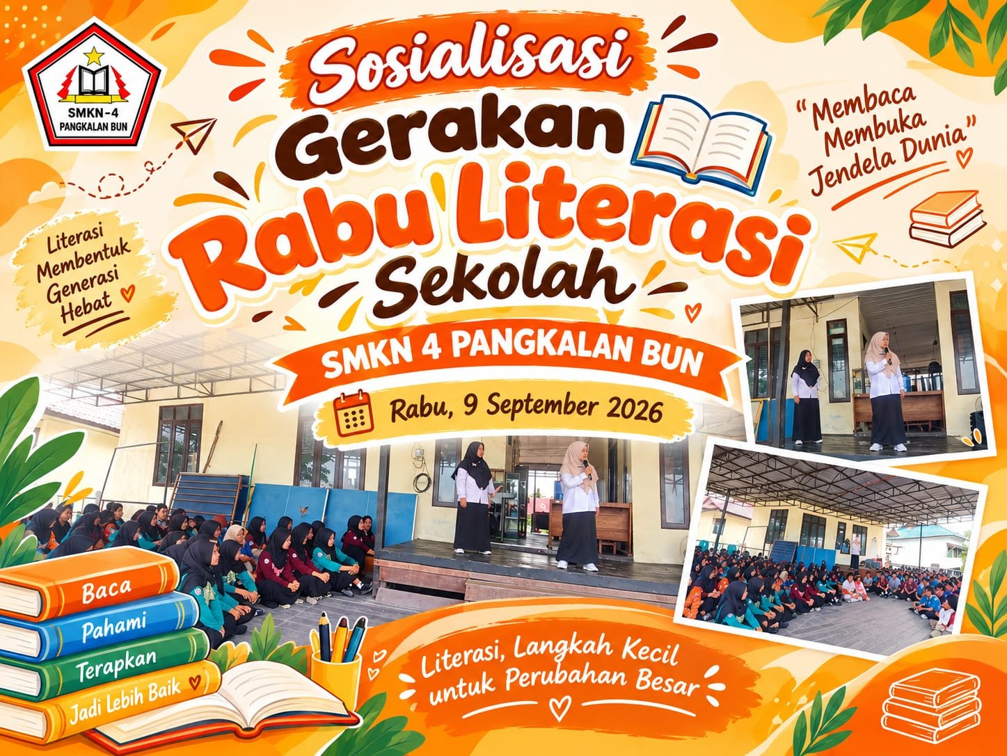 SMKN 4 Pangkalan Bun Adakan Sosialisasi Gerakan Rabu Literasi Sekolah