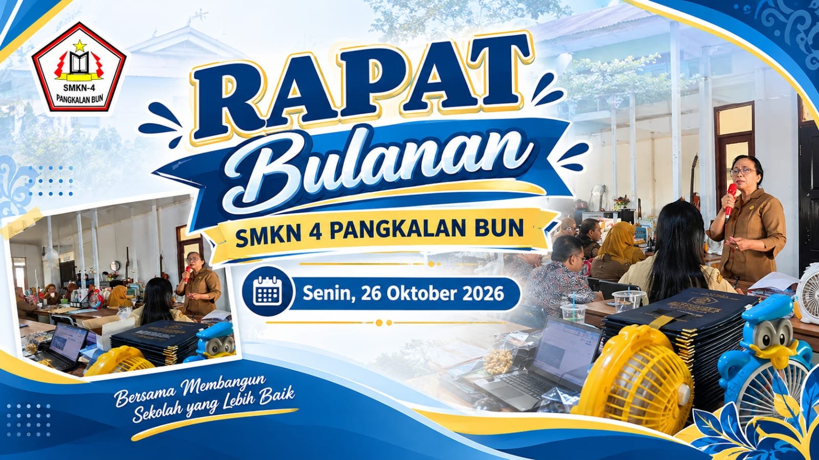 Di Tengah Pekatnya Kabut Asap, SMKN 4 Pangkalan Bun Tetap  Gelar Rapat Bulanan dan Matangkan Pembelajaran Daring
